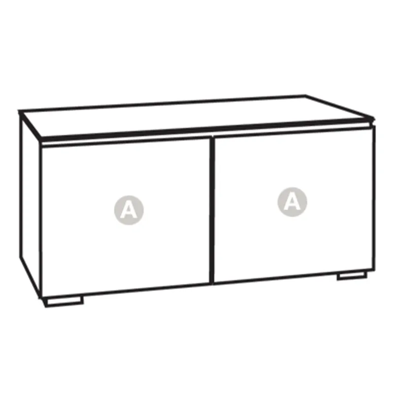 Salamander Designs Chameleon Collection Chicago 221 Twin AV Cabinet (Textured Black Oak with Black Glass Top)