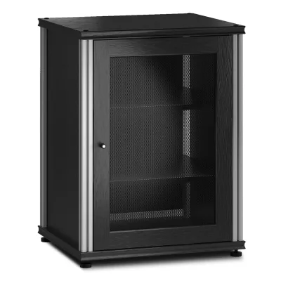 Salamander Designs Synergy 303 Meuble AV simple (chêne noir avec montants en aluminium)
