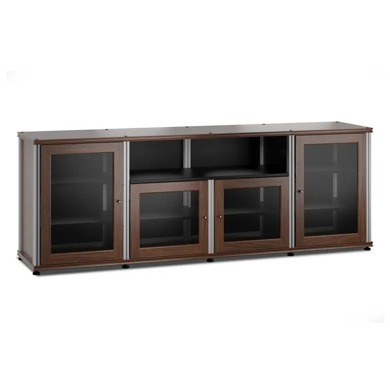 Salamander Designs Synergy 345 Quad AV 캐비닛 (다크 월넛 with 알루미늄 포스트)