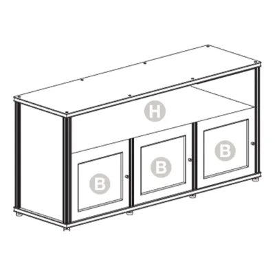 Salamander Designs Synergy 339 Triple Wide A/V Cabinet (Walnut & Black)