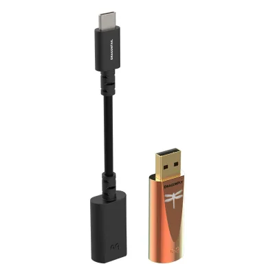 AudioQuest DragonFly Copper Bundle com extensor DragonTail USB-A para USB-C