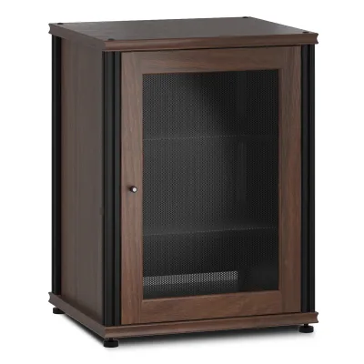 Salamander Designs Synergy 303 Single AV-skab (Dark Walnut med sorte stolper)