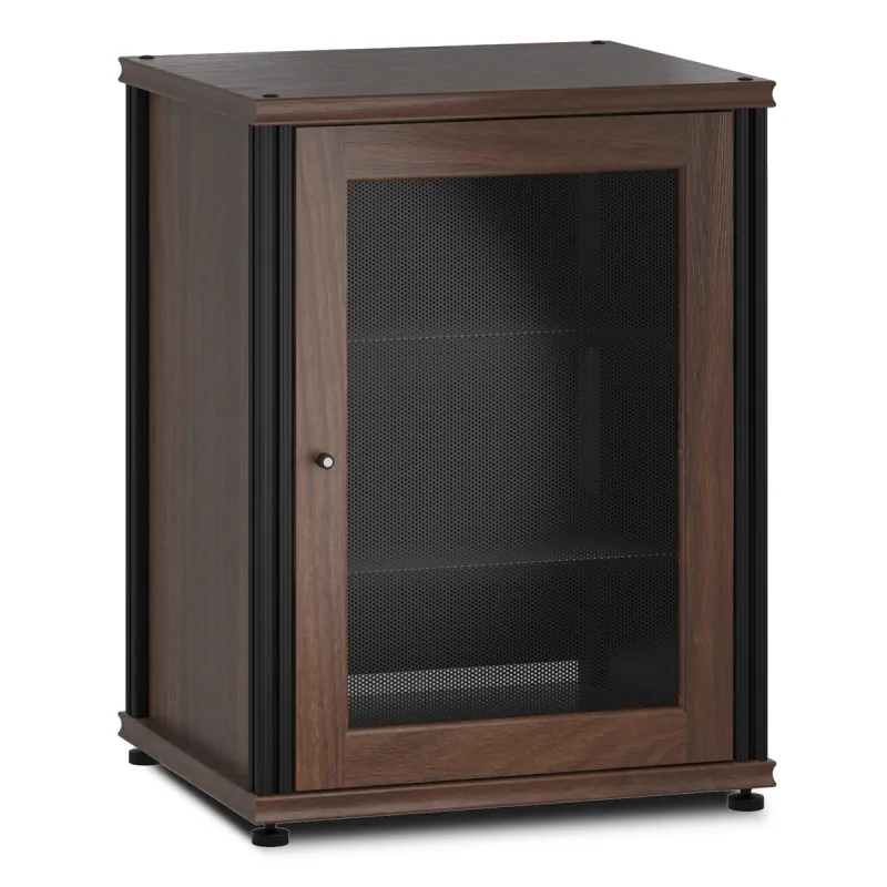 Salamander Designs Synergy 303 Single AV Cabinet (Dark Walnut with Black Posts)
