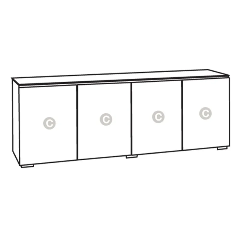 Salamander Designs Chameleon Collection Elba 347 Quad AV Cabinet (Wide Framed American Cherry Doors with Smoked Glass Inserts)