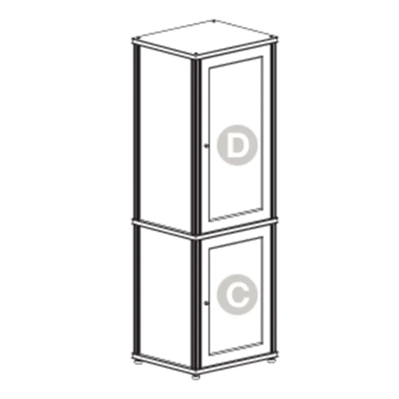 Salamander Designs Synergy 703 Single AV Cabinet (Black Oak with Black Glass Doors & Black Posts)
