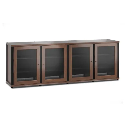 Salamander Designs Synergy 347 Quad AV Cabinet (Dark Walnut with Black Posts)