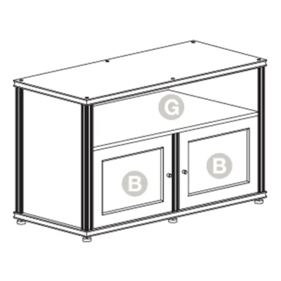 Salamander Designs Synergy 329 Twin AV Cabinet (Black Oak with Black Posts)