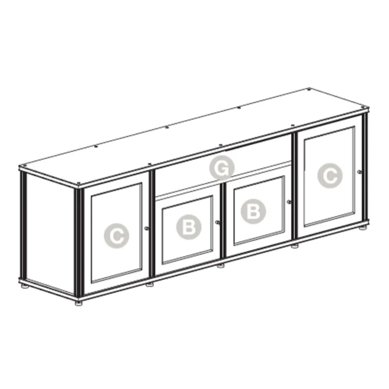 Salamander Designs Synergy 345 Quad AV Cabinet (Black Oak with Aluminum Posts)
