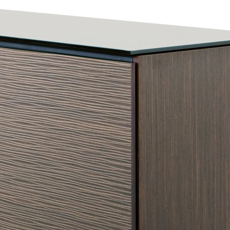 Salamander Designs Chameleon Collection Berlin 517 Single AV Cabinet (Textured Wenge with Black Glass Top)