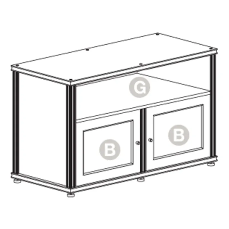 Salamander Designs Synergy 329 Twin AV Cabinet (American Cherry with Black Glass & Black Posts)