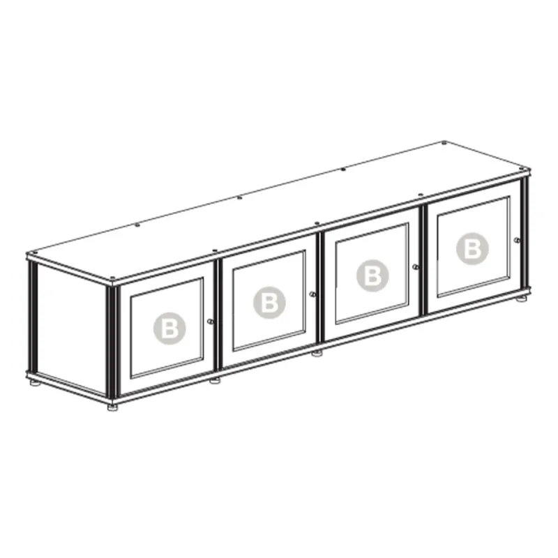 Salamander Designs Synergy 247 Quad AV Cabinet (Cherry with Black Glass Doors & Black Posts)