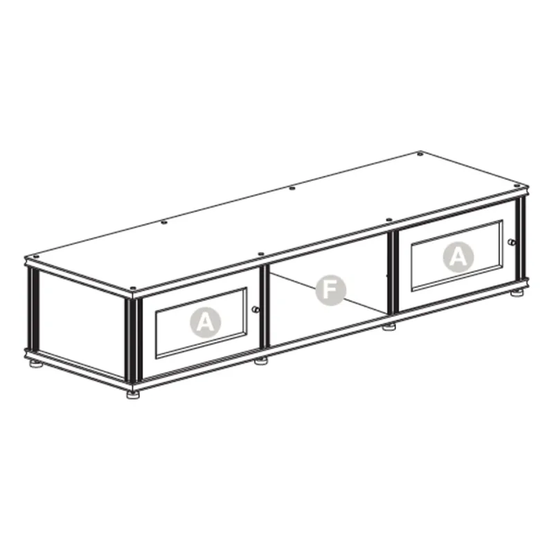 Salamander Designs Synergy 132 Triple AV Cabinet (Walnut with Black Posts)