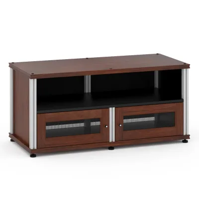 Salamander Designs Synergy 229 Twin AV Cabinet (Dark Walnut with Aluminum Posts)