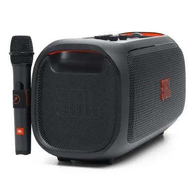 JBL PartyBox On-The-Go Essential with Wireless Microphone & Water Resistance