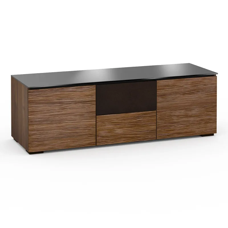 Salamander Designs Chameleon Collection Denver 236 Triple Speaker Integrated Cabinet (Deep Textured Medium Walnut with Black Glass Top)