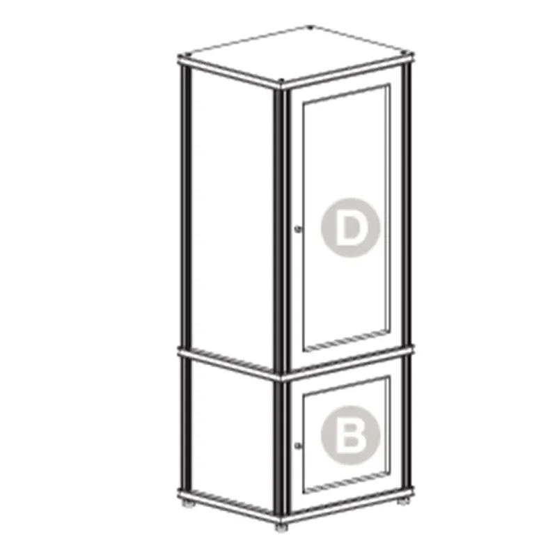 Salamander Designs Synergy 603 Single AV Cabinet (American Cherry with Black Glass Doors & Black Posts)
