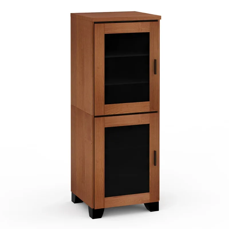 Salamander Designs Chameleon Collection Elba 617 Single AV Cabinet (Wide Framed American Cherry Doors with Smoked Glass Inserts)