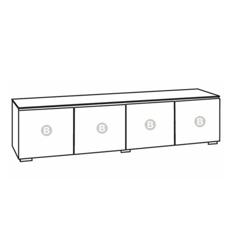 Salamander Designs Chameleon Collection Manhattan 247 Quad AV Cabinet (Medium Walnut Doors and Sides, Black Glass Top)