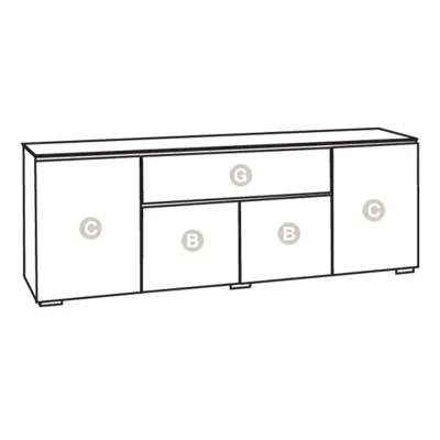 Salamander Designs Chameleon Collection Denver 345 Quad Speaker Integrated Cabinet (Deep Textured Medium Walnut with Black Glass Top)