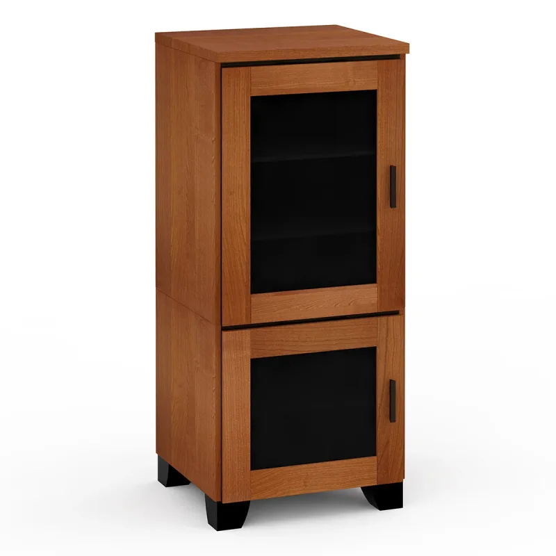 Salamander Designs Chameleon Collection Elba 517 RM Single Pro Audio Rack (Wide Framed American Cherry Doors with Smoked Glass Inserts)