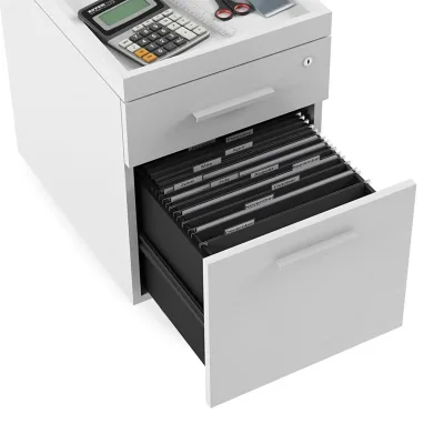 BDI Centro 6407 Mobile File Pedestal (Satin White)