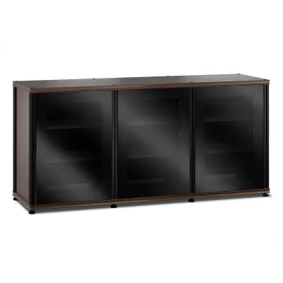 Salamander Designs Synergy 337 Mobile AV a 3 vani (Dark Walnut con Black Glass e Black Posts)