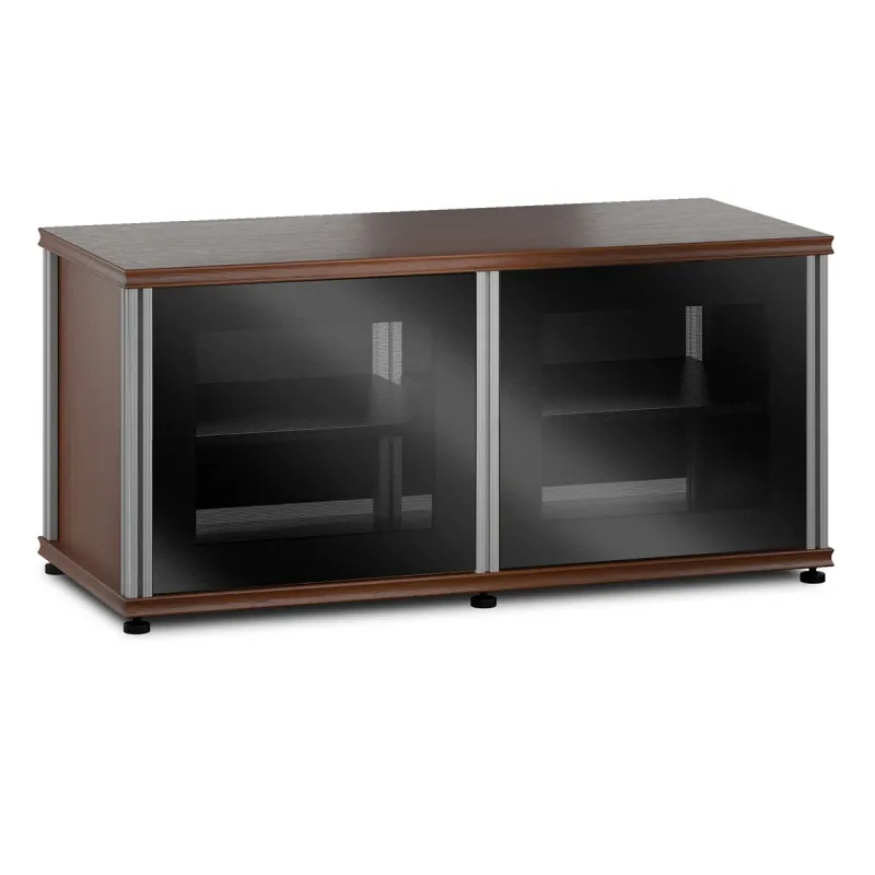 Salamander Designs Synergy 221 Twin AV Cabinet (American Cherry with Black Glass & Aluminum Posts)