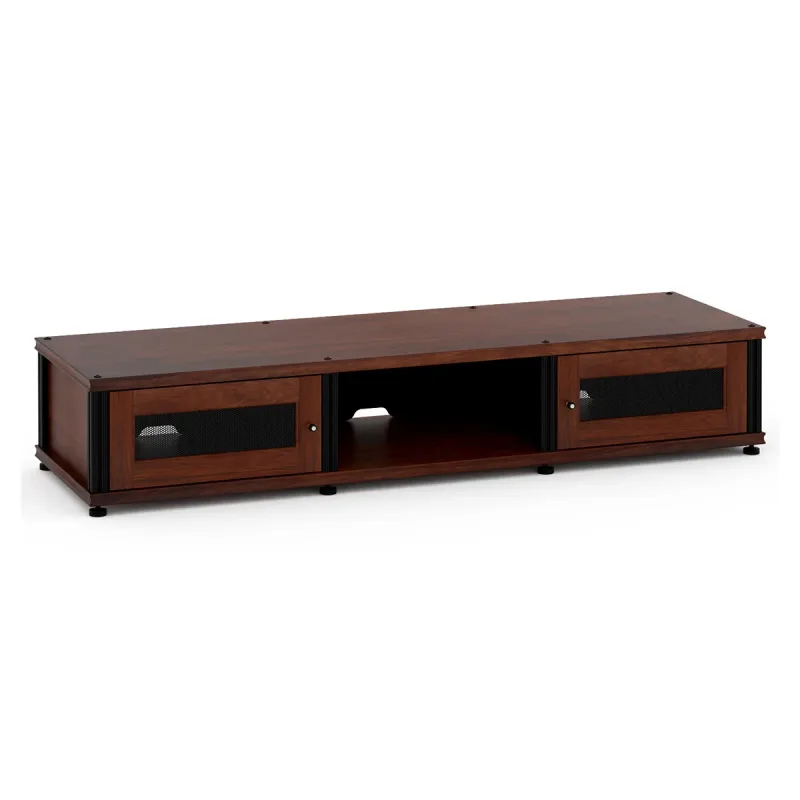 Salamander Designs Synergy 132 Triple AV Cabinet (Walnut with Black Posts)