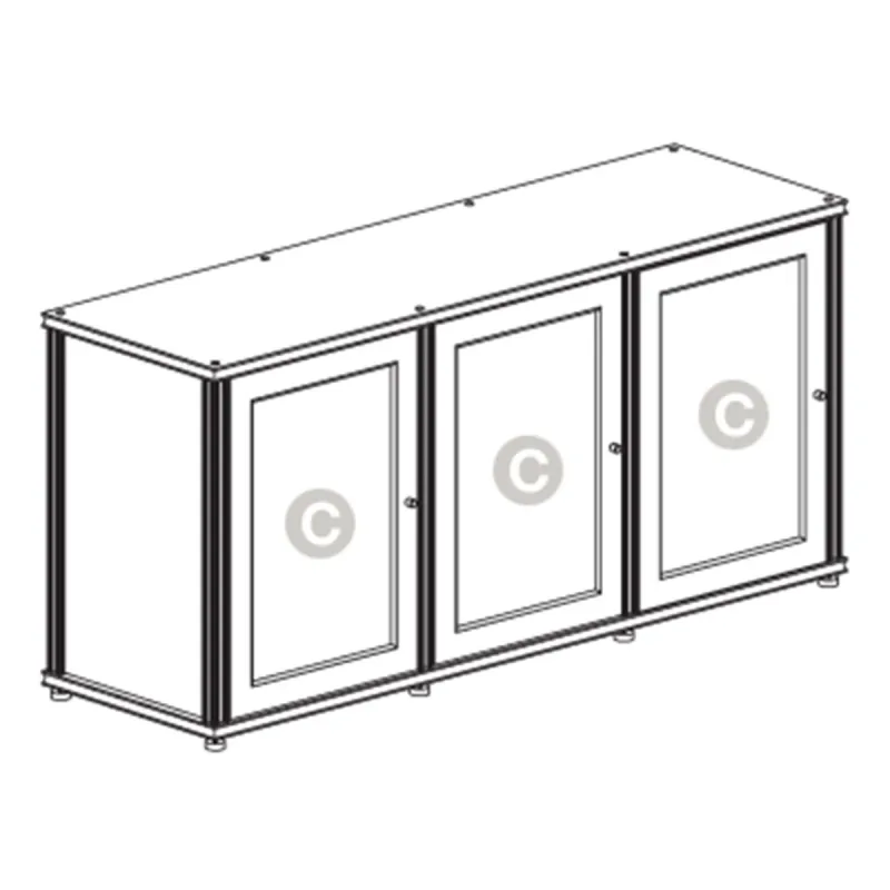 Salamander Designs Synergy 337 Triple AV Cabinet (Black Oak with Aluminum Posts)