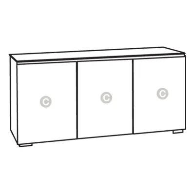 Salamander Designs Chameleon Collection Berlin Low Profile 337 Three-Bay AV Cabinet (Textured Wenge)