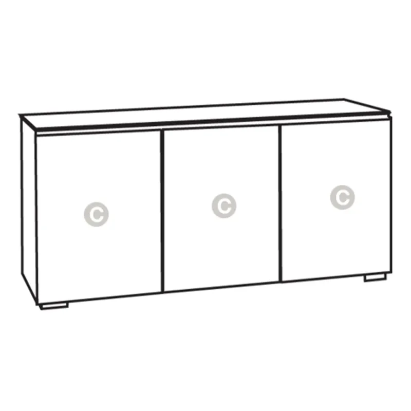 Salamander Designs Chameleon Collection Berlin Low Profile 337 Three-Bay AV Cabinet (Textured Wenge)