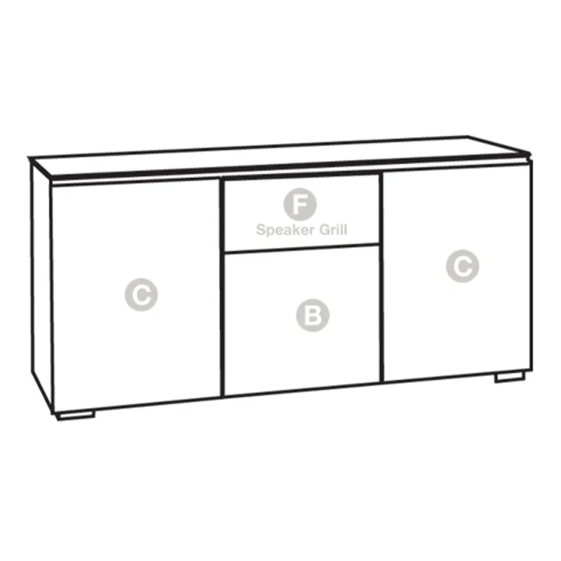 Salamander Designs Chameleon Collection Denver 336 Triple Speaker Integrated Cabinet (Deep Textured Medium Walnut with Black Glass Top)