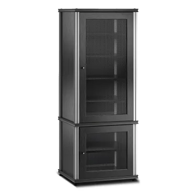Salamander Designs Synergy 603 싱글 AV 캐비닛 (블랙 오크 & 알루미늄 포스트)
