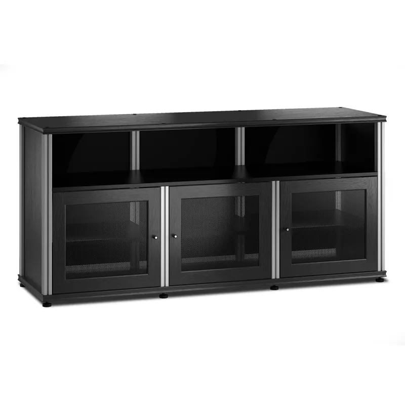 Salamander Designs Synergy 339 Triple AV Cabinet (Black Oak with Aluminum Posts)
