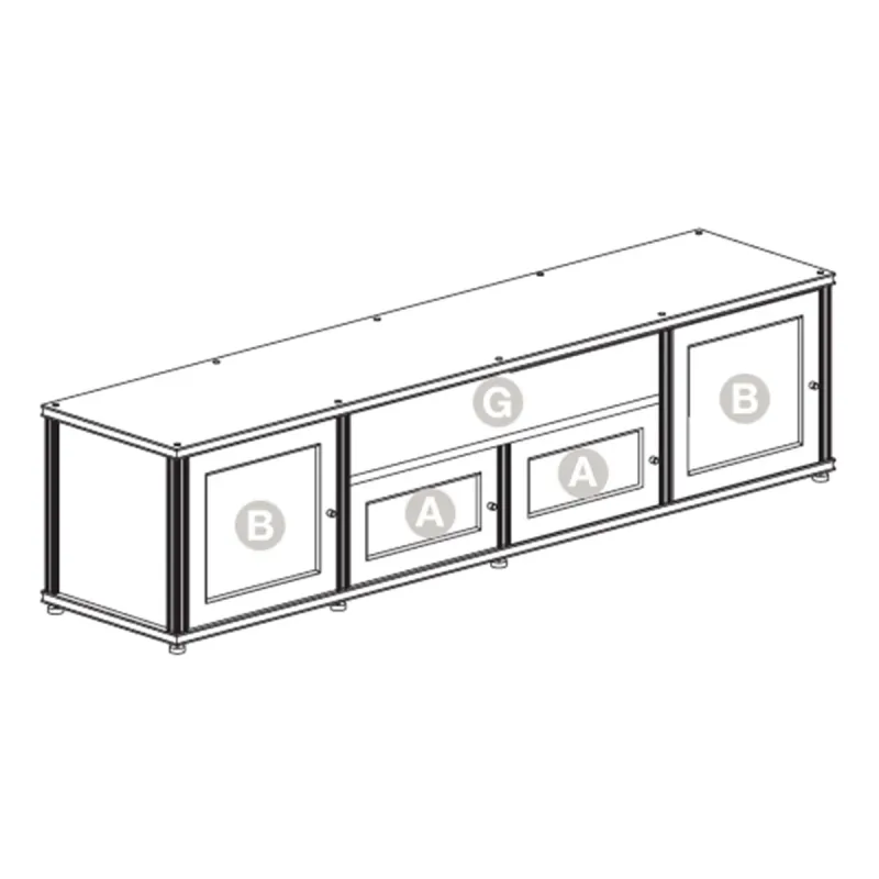 Salamander Designs Synergy 243 Quad AV Cabinet (Black Oak with Black Glass Doors & Black Posts)
