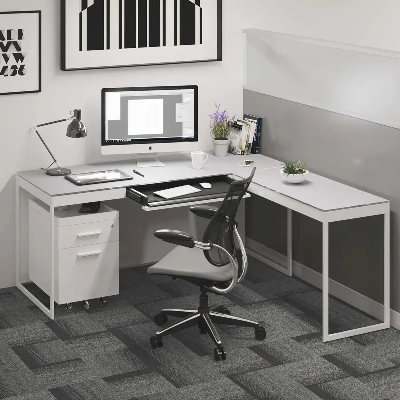 BDI Centro 6407 Mobile File Pedestal (Satin White)