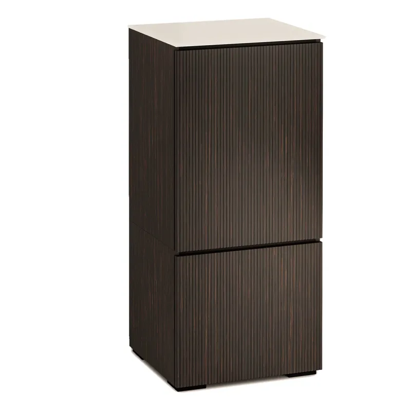 Salamander Designs Chameleon Collection Manhattan 617 AV Cabinet (Maro Ebony Doors and Sides, Matte Taupe Glass Top)