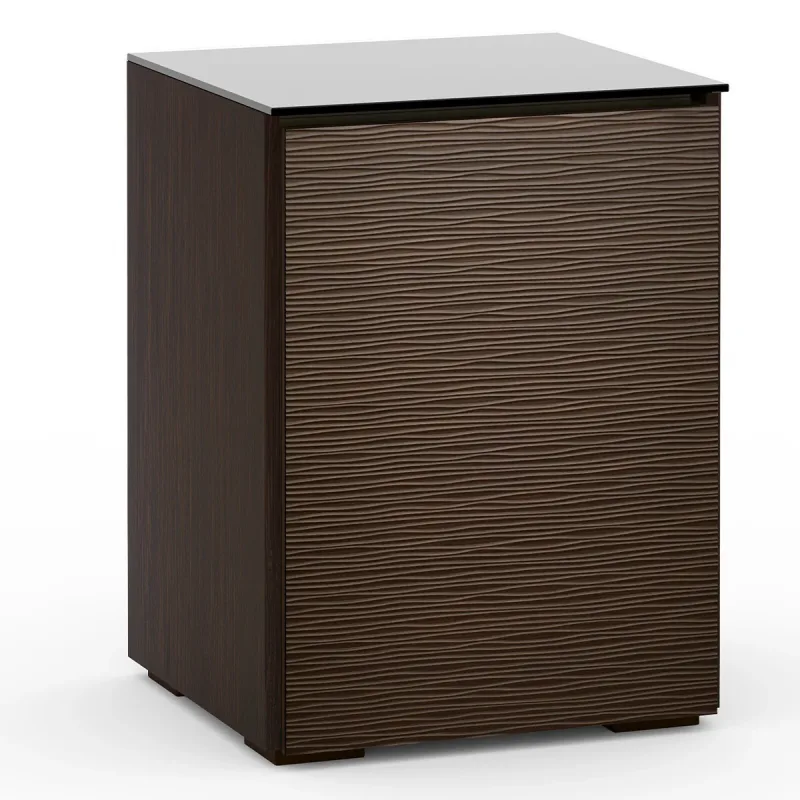 Salamander Designs Chameleon Collection Berlin 317 Single AV Cabinet (Textured Wenge with Black Glass Top)
