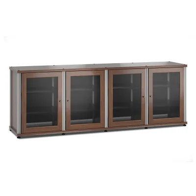 Salamander Designs Synergy 347 Quad AV Cabinet (Dark Walnut with Aluminum Posts)