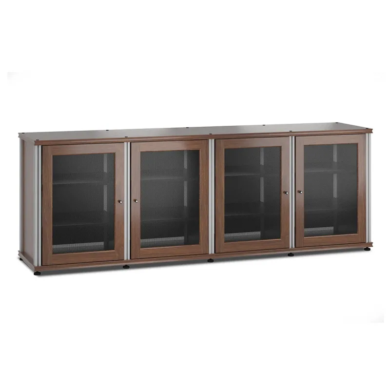 Salamander Designs Synergy 347 Quad AV 캐비닛 (Dark Walnut with Aluminum Posts)