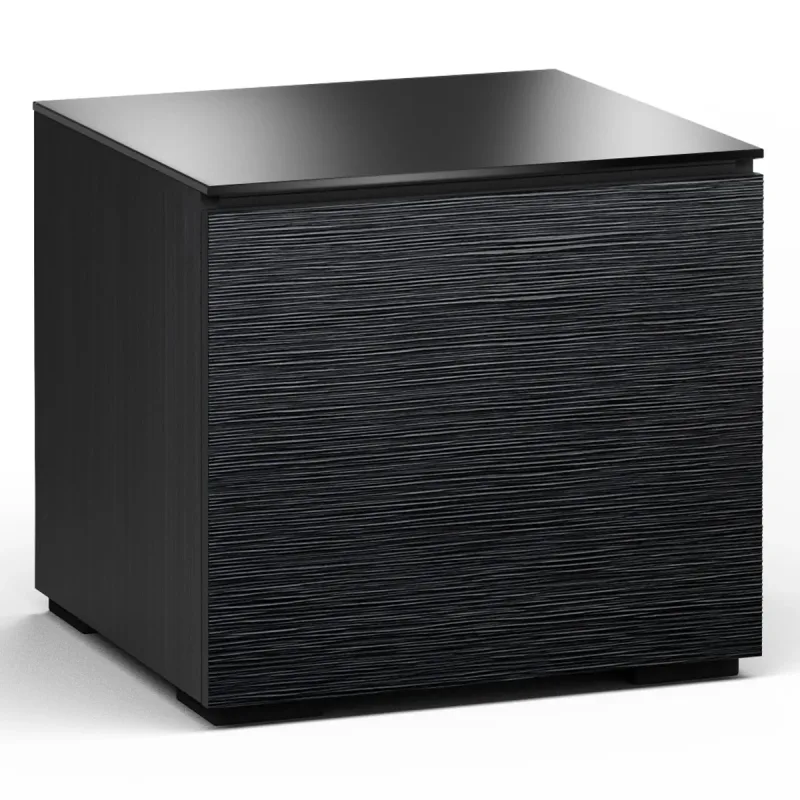 Salamander Designs Chameleon Collection Chicago 217 SE Subwoofer Enclosure AV Cabinet (Textured Black Oak with Black Glass Top)