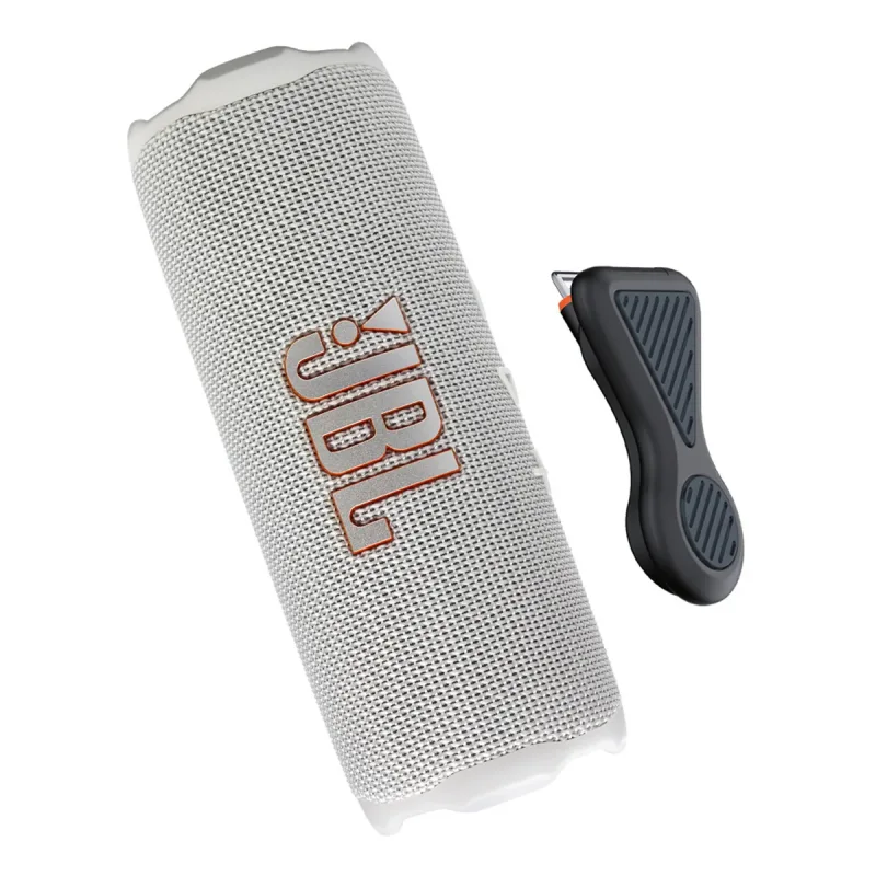JBL Flip 7 bærbar Bluetooth-højttaler-bundt med magnetisk holder (hvid)