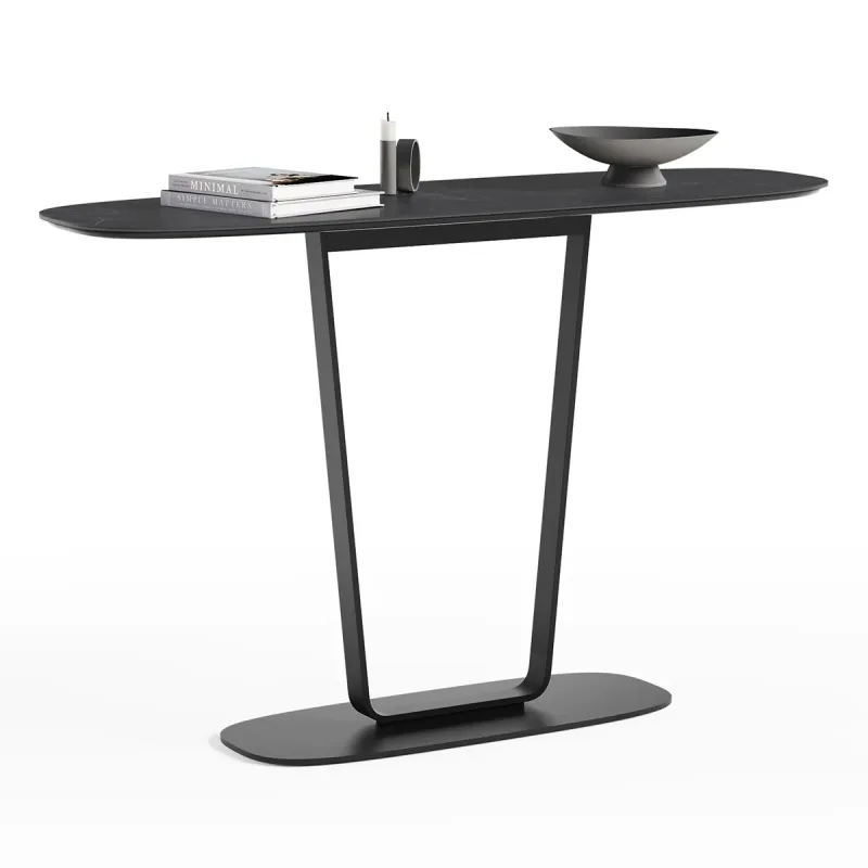 BDI Cloud 9 1183 Console Table with Porcelain Top (Nimbus Black)