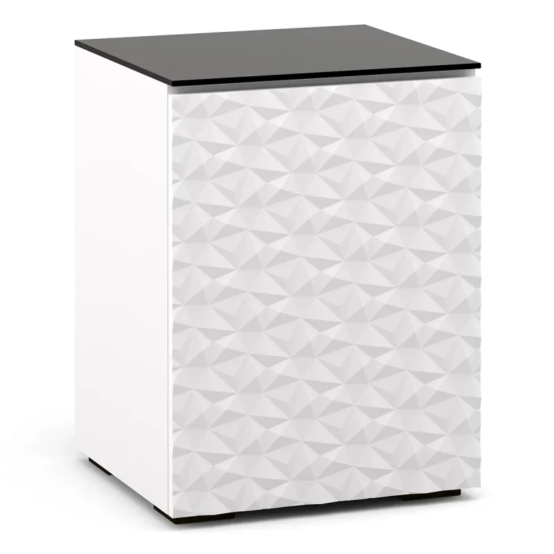 Salamander Designs Chameleon Collection Milan 317 RM Single Pro Audio Rack (Geometric White with Black Glass Top)