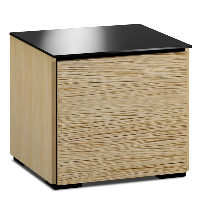Salamander Designs Chameleon Collection Denver 217 SE Subwoofer Enclosure AV Cabinet (Deep Textured Natural Oak with Black Glass Top)