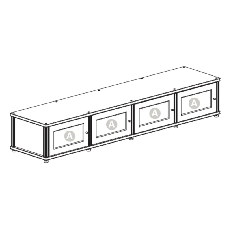 Salamander Designs Synergy 147 Quad AV Cabinet (Dark Walnut with Black Posts)