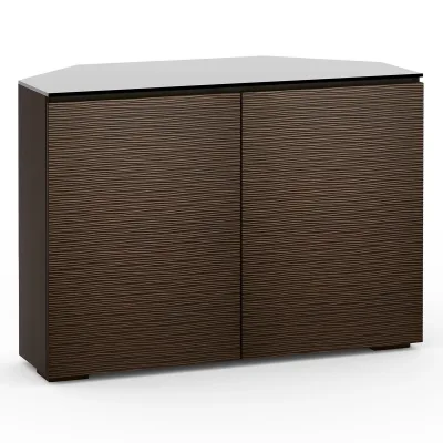 Salamander Designs Chameleon Collection Berlin 323 Twin Corner AV Cabinet (Textured Wenge with Black Glass Top)