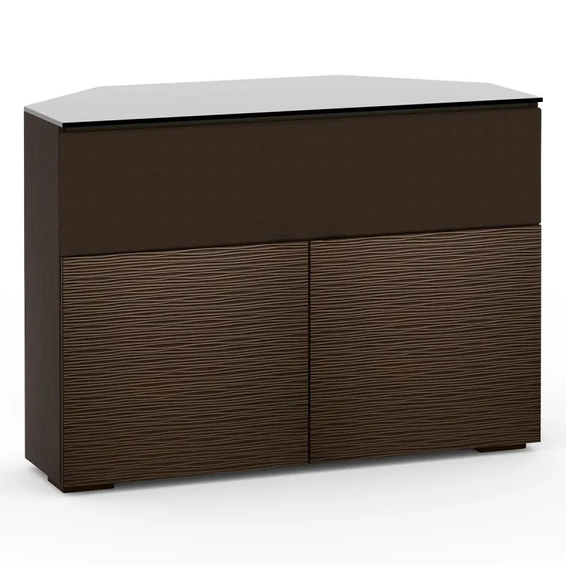 Salamander Designs Chameleon Collection Berlin 329 Twin Speaker Integrated Corner Cabinet (Textured Wenge with Black Glass Top)