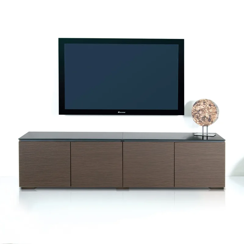 Salamander Designs Chameleon Collection Berlin 247 Quad AV Cabinet (Textured Wenge with Black Glass Top)