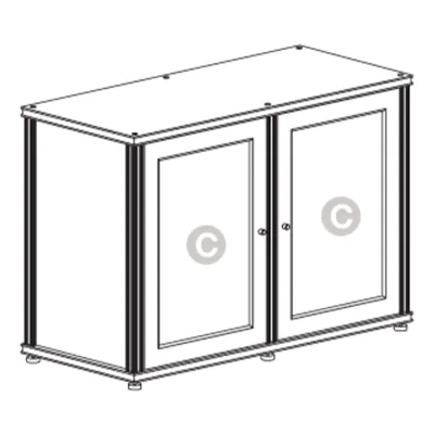 Salamander Designs Synergy 323 Twin AV-kast (donker walnoot met zwarte poten)